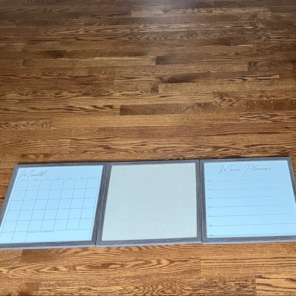 Gray Monthly and Weekly Planner Board Set